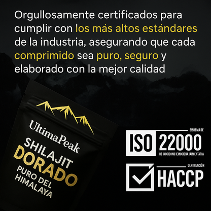 Shilajit Fuerza Total | Más energía, resistencia y vitalidad real en un solo comprimido diario.