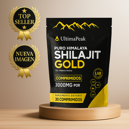 Shilajit Fuerza Total | Más energía, resistencia y vitalidad real en un solo comprimido diario.
